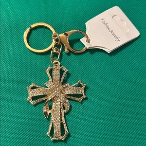 Fashion Jewelry Gold Cross bag charm